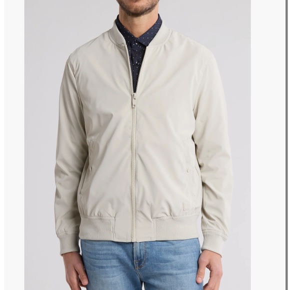 DENIM & FLOWER Men's Classic Bomber Jacket - Sand / Khaki - S - Picture 2 of 12